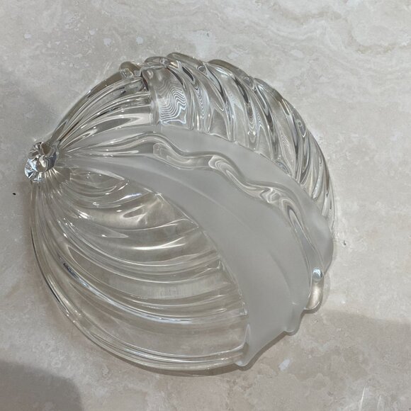 Vintage Walther Glass Shell Dessert Serving Plate Set, Mikasa Nautica Frost - Picture 3 of 12